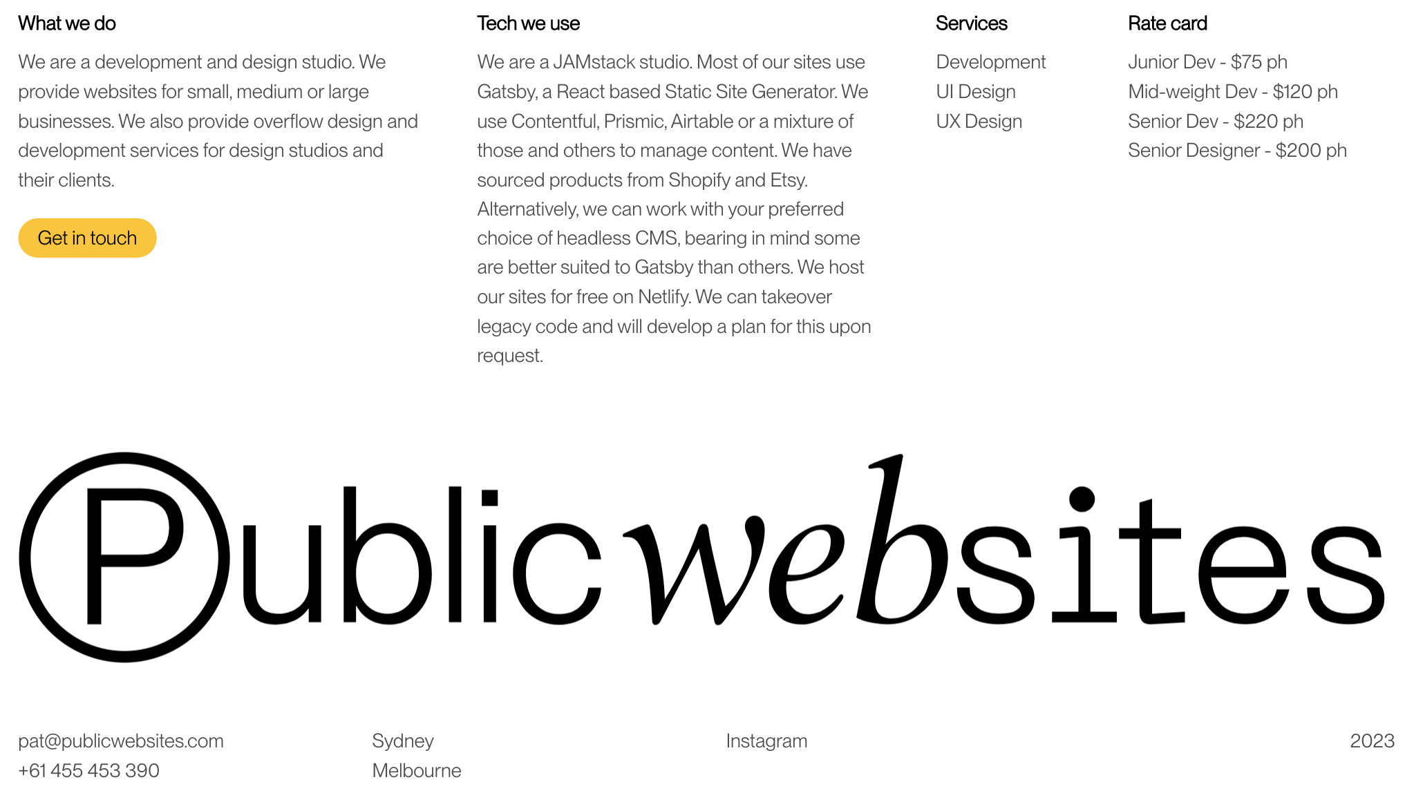 Public Websites (Desktop)